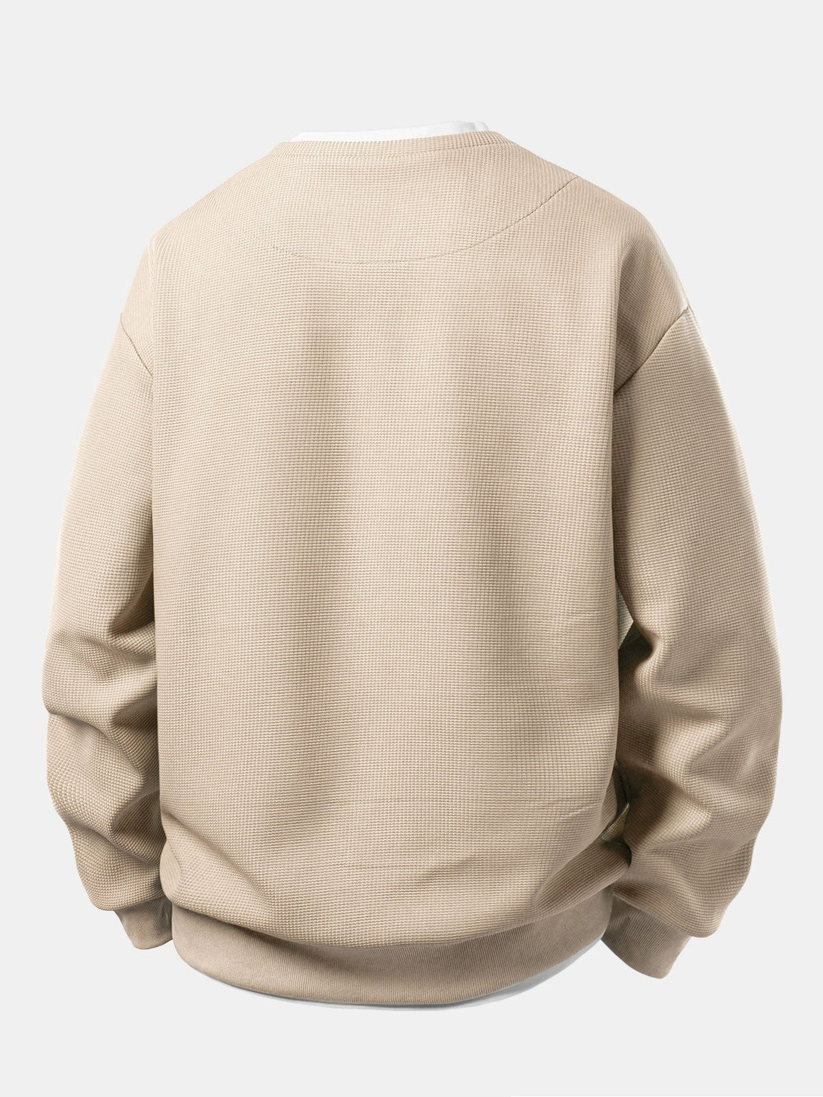 2 In 1 Notched Collar Waffle Sweatshirt