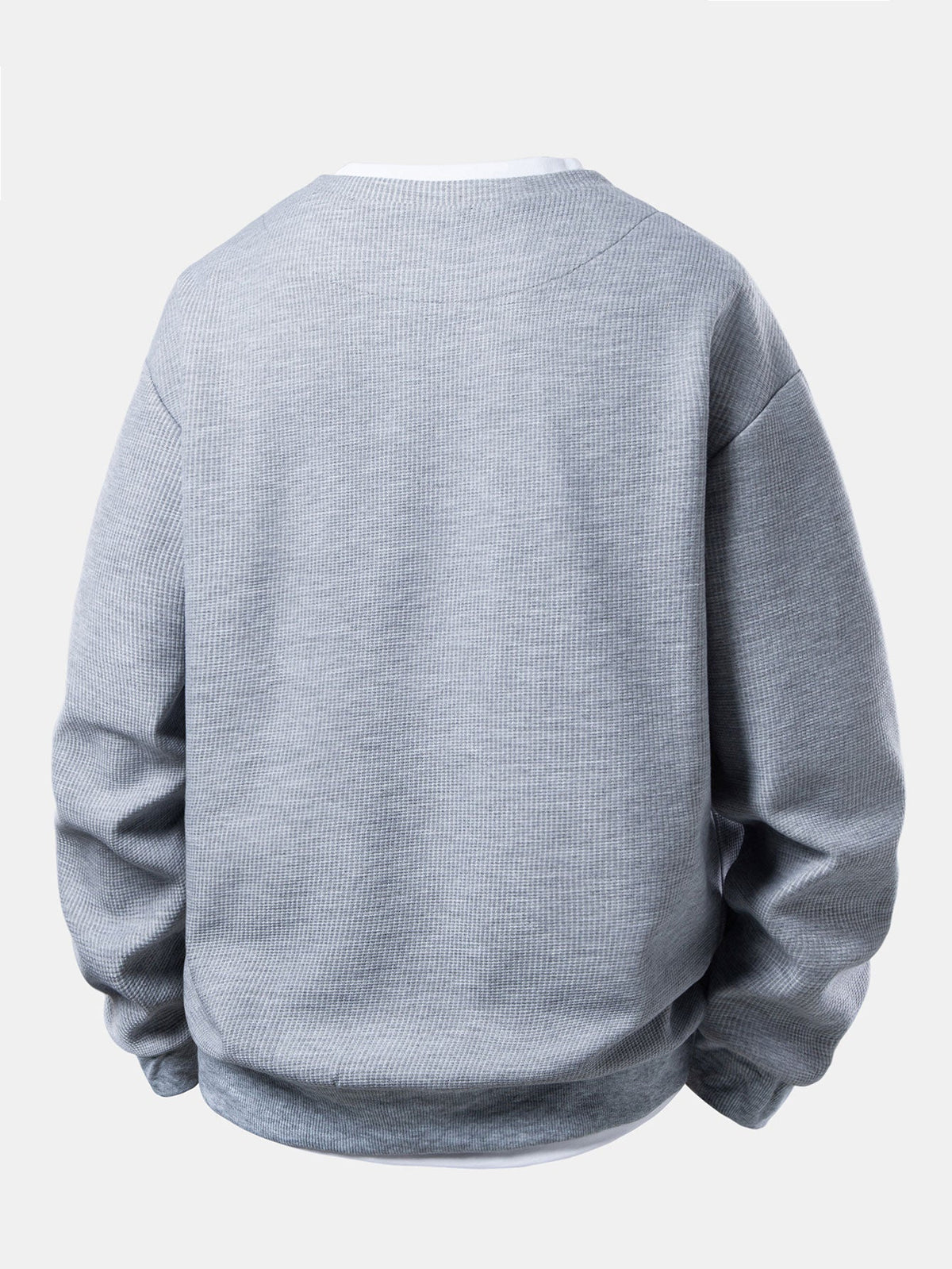 2 In 1 Notched Collar Waffle Sweatshirt