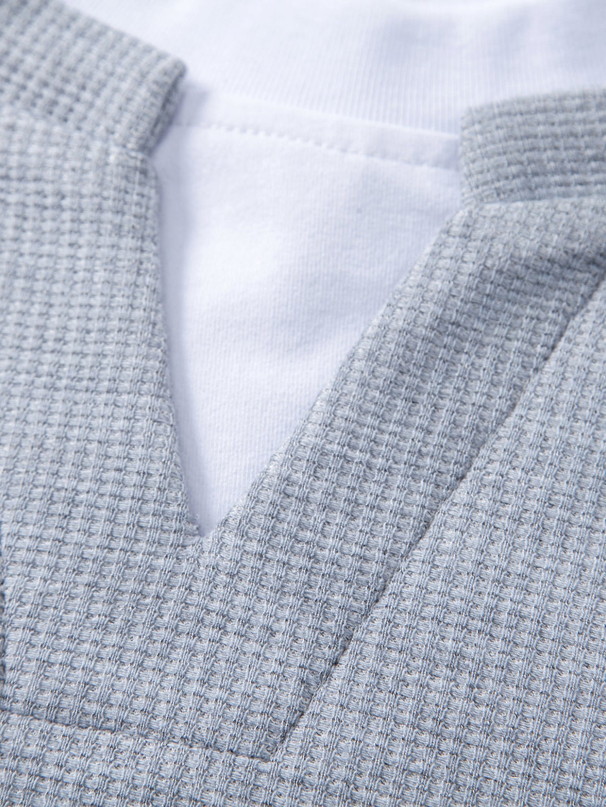 2 In 1 Notched Collar Waffle Sweatshirt
